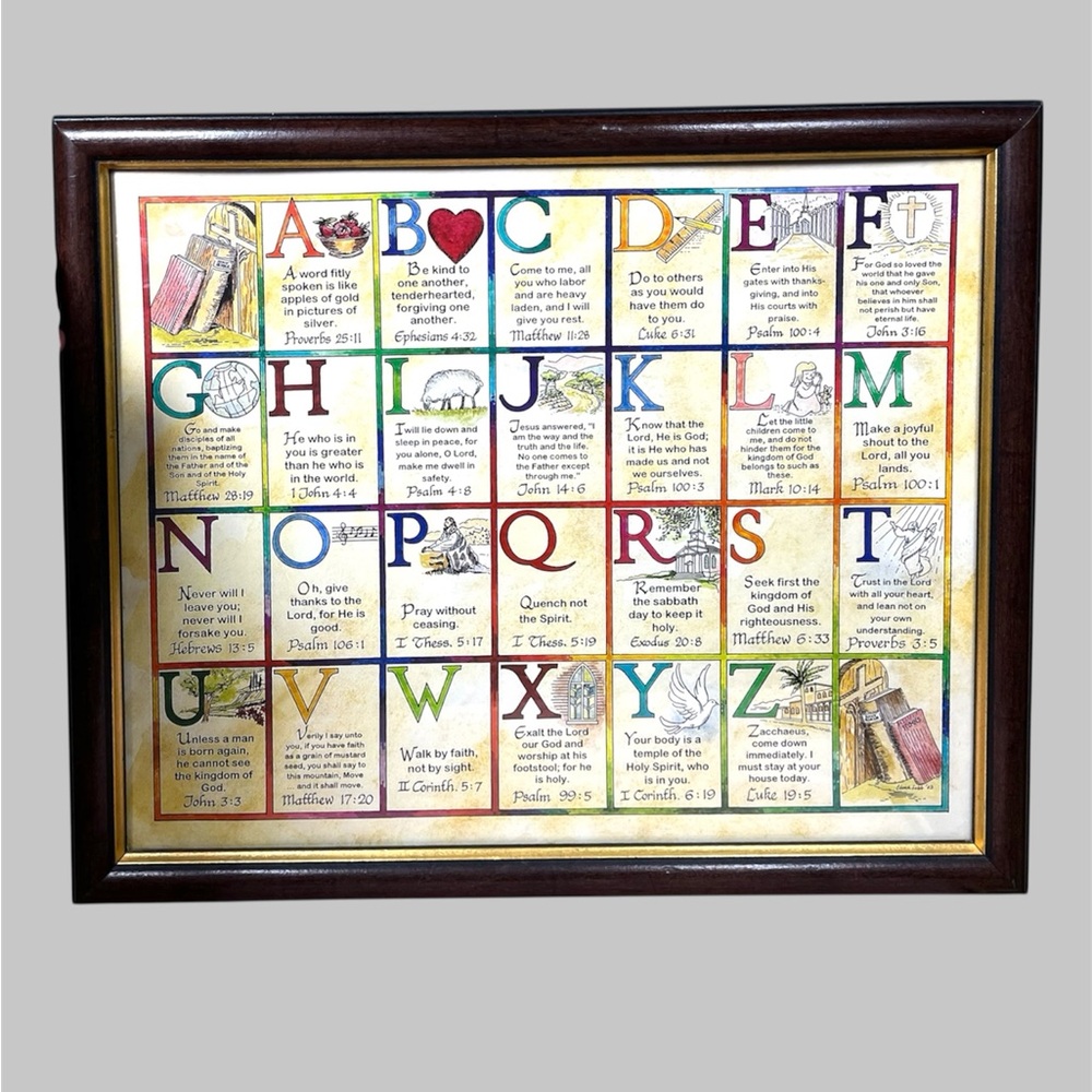 Alphabet Bible Verse Framed Art